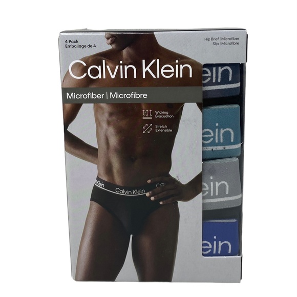 Calvin Klein Microfiber Black Hip Brief 4 Pack Underwear Men's Size NP24450009 - Picture 6 of 9